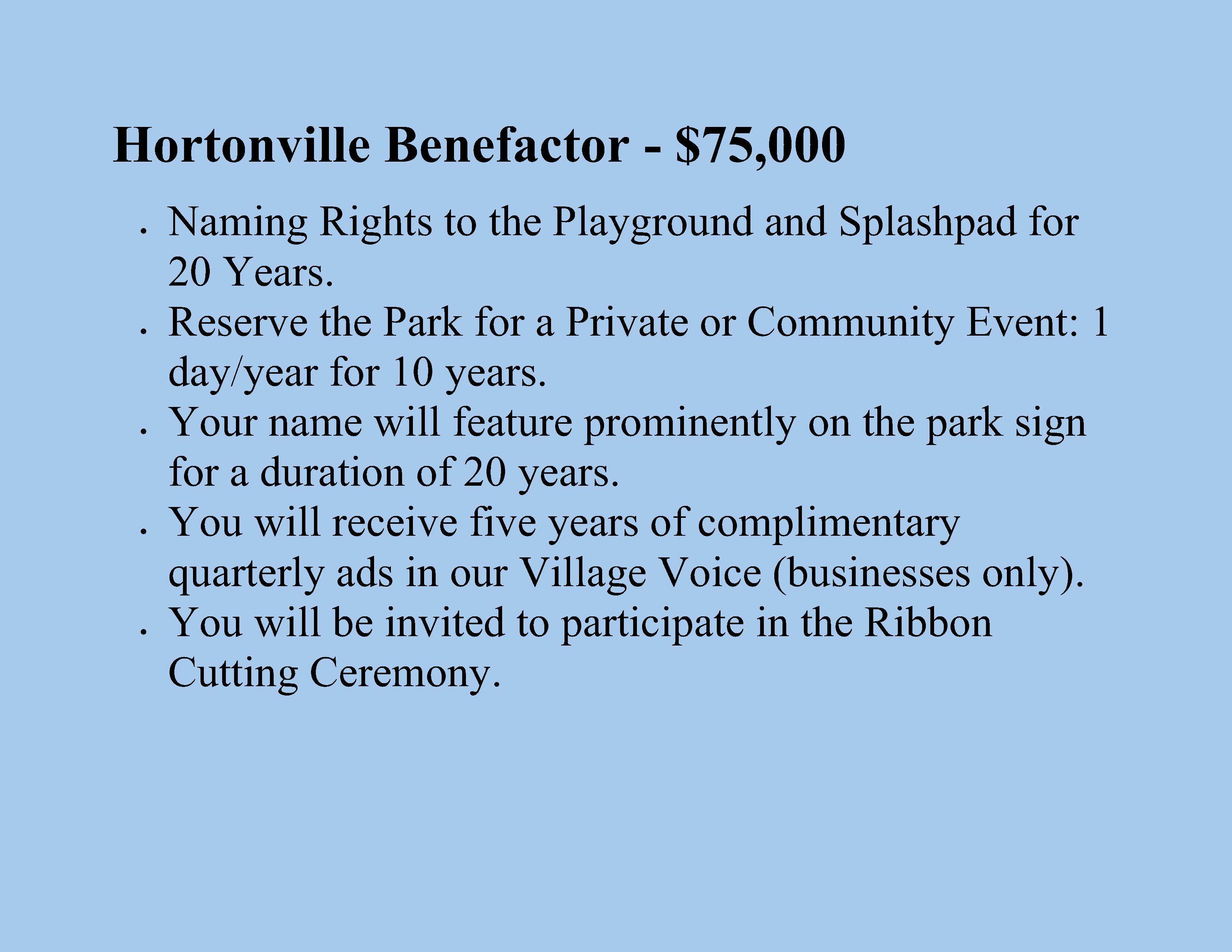 Village of Hortonville Community Outreach Village of Hortonville